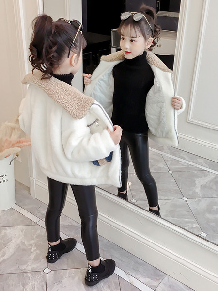 Punasta dječja zimska jakna s džepovima - za djevojčice