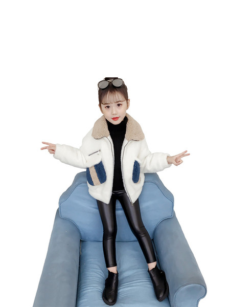 Punasta dječja zimska jakna s džepovima - za djevojčice