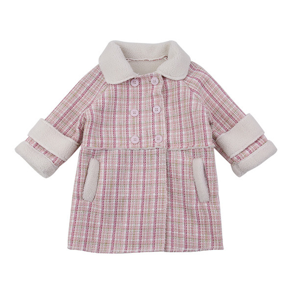 Laste pikk mantel krae ja nööpidega tüdrukutele