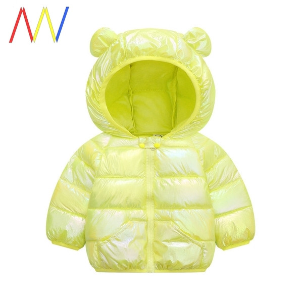 Φθινόπωρο-χειμερινό μπουφάν με γυαλιστερό εφέ κατάλληλο για αγόρια και κορίτσια - δύο μοντέλα