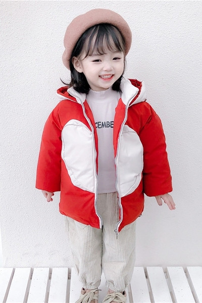 Χειμερινό παιδικό μπουφάν για κορίτσια με κουκούλα και φερμουάρ