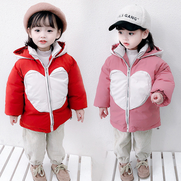 Χειμερινό παιδικό μπουφάν για κορίτσια με κουκούλα και φερμουάρ