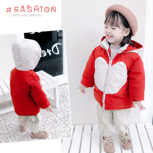 Χειμερινό παιδικό μπουφάν για κορίτσια με κουκούλα και φερμουάρ