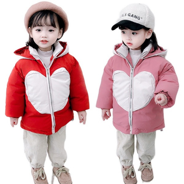 Χειμερινό παιδικό μπουφάν για κορίτσια με κουκούλα και φερμουάρ
