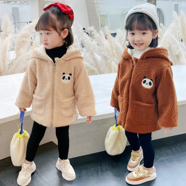 Παιδικό μπουφάν με κέντημα και κουκούλα για κορίτσια