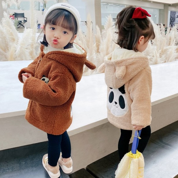 Παιδικό μπουφάν με κέντημα και κουκούλα για κορίτσια