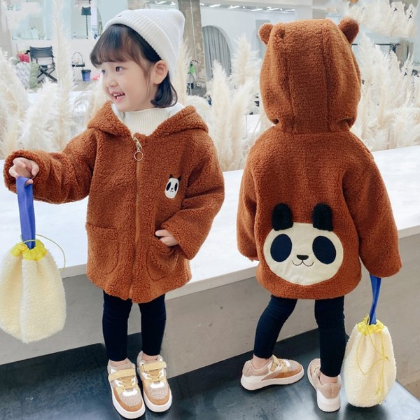 Παιδικό μπουφάν με κέντημα και κουκούλα για κορίτσια