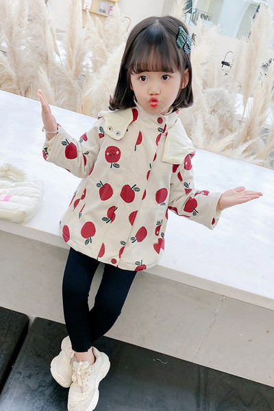 Casual παιδικό μπουφάν με κουκούλα και χρωματικό σχέδιο - κατάλληλο για κορίτσια