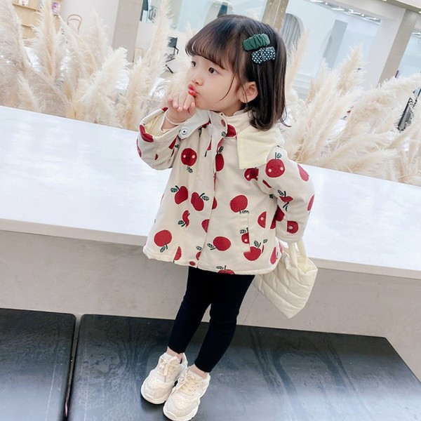 Casual παιδικό μπουφάν με κουκούλα και χρωματικό σχέδιο - κατάλληλο για κορίτσια