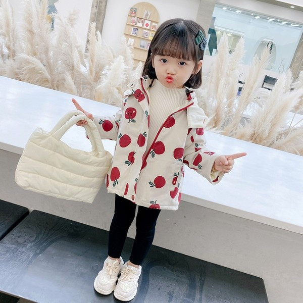 Casual παιδικό μπουφάν με κουκούλα και χρωματικό σχέδιο - κατάλληλο για κορίτσια