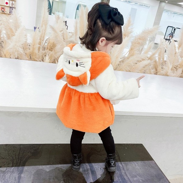 Moodne tõmbluku ja kapuutsiga laste jope, mis sobib tüdrukutele