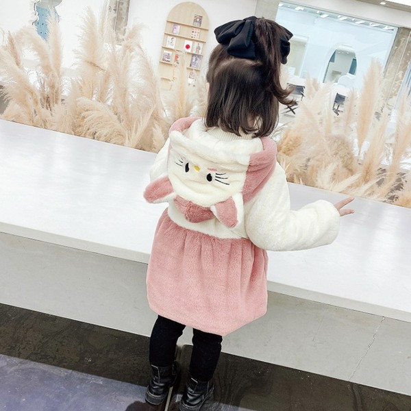 Moodne tõmbluku ja kapuutsiga laste jope, mis sobib tüdrukutele