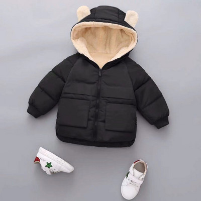 Pehme voodriga ja 3D elemendiga laste jope poistele