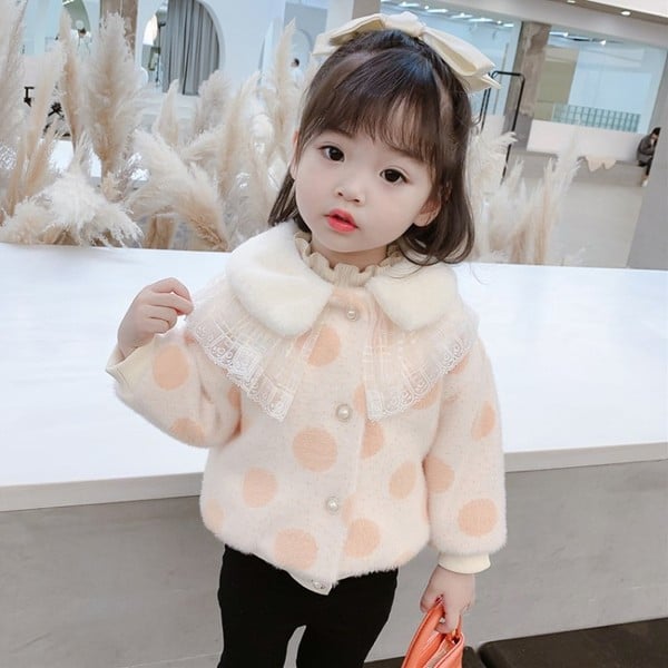 Καθημερινό παιδικό μπουφάν με τούλι και κουμπιά - για κορίτσια