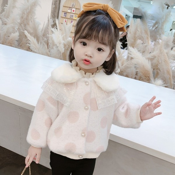 Καθημερινό παιδικό μπουφάν με τούλι και κουμπιά - για κορίτσια