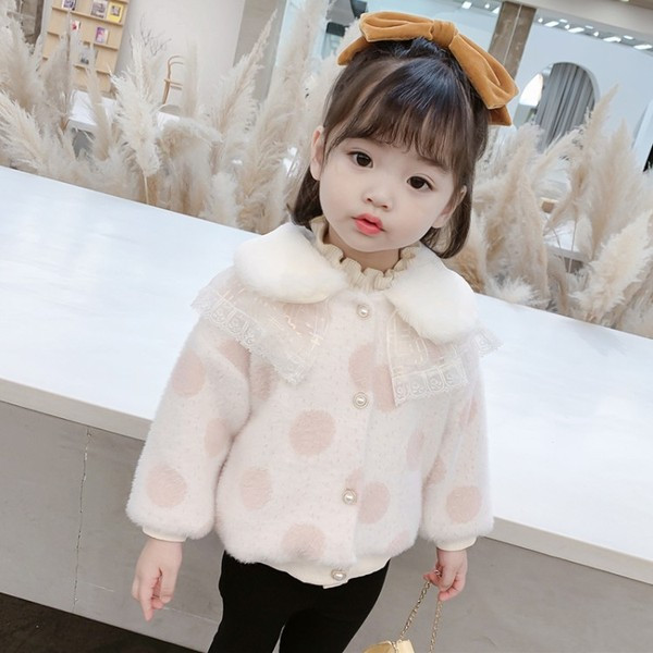 Καθημερινό παιδικό μπουφάν με τούλι και κουμπιά - για κορίτσια