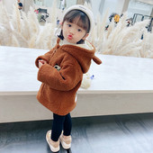 Tüdrukutele sobiv lukuga ja taskutega laste sulejope