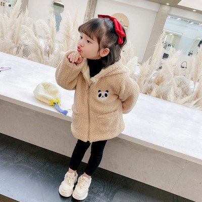 Tüdrukutele sobiv lukuga ja taskutega laste sulejope