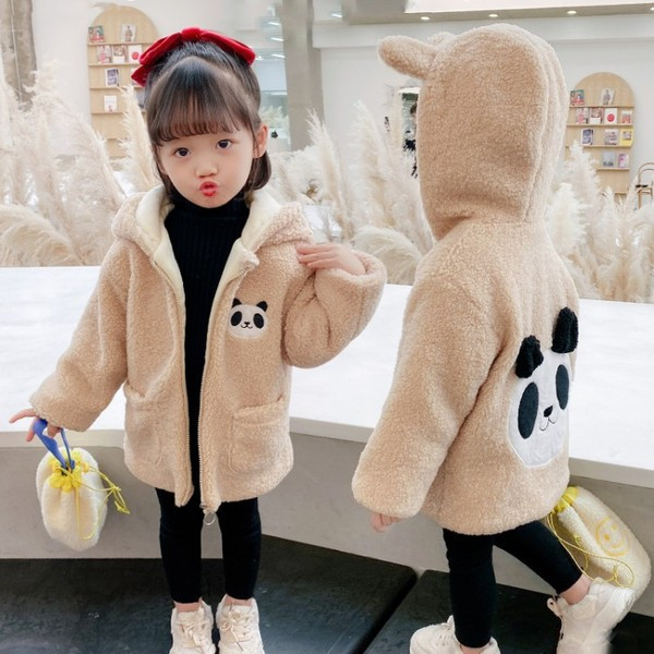 Tüdrukutele sobiv lukuga ja taskutega laste sulejope