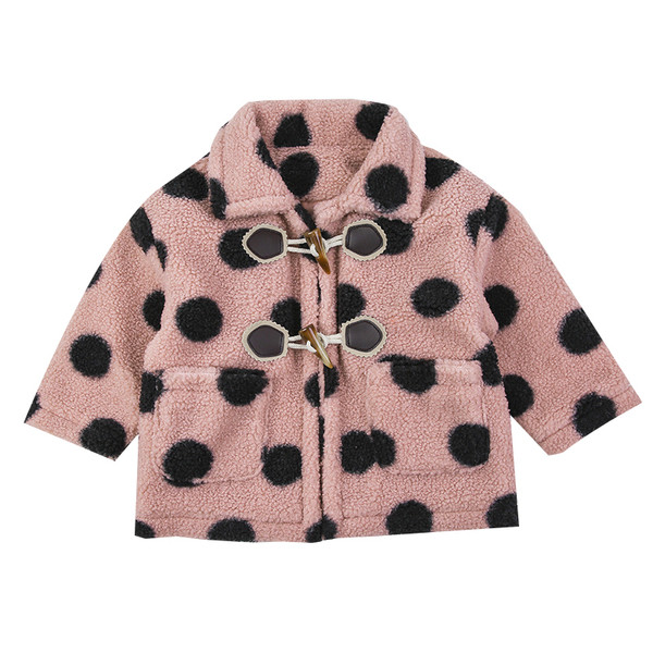 Μοντέρνο παιδικό παλτό πουά για κορίτσια