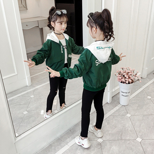 Kapuutsiga laste sügisjope tüdrukutele