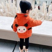 Tüdrukule sobiv kapuutsiga ja aplikatsiooniga laste vabaaja jope