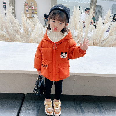 Tüdrukule sobiv kapuutsiga ja aplikatsiooniga laste vabaaja jope