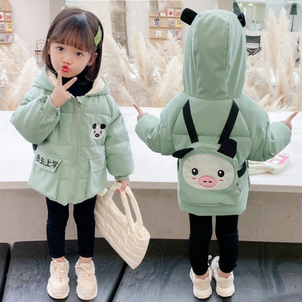 Tüdrukule sobiv kapuutsiga ja aplikatsiooniga laste vabaaja jope