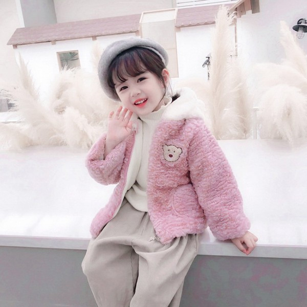 Παιδικό μπουφάν με τρισδιάστατο στοιχείο και κουκούλα για κορίτσια