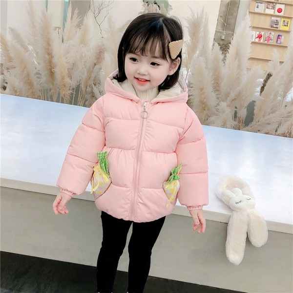 Tüdrukutele sobiv taskute ja salliga igapäevane laste talvejope