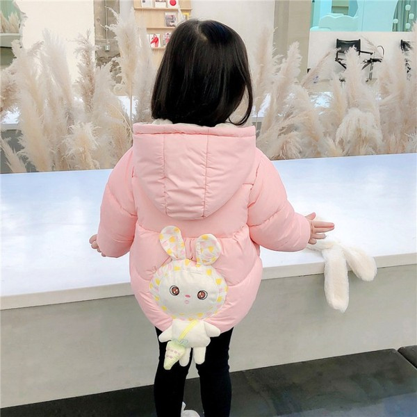 Tüdrukutele sobiv taskute ja salliga igapäevane laste talvejope