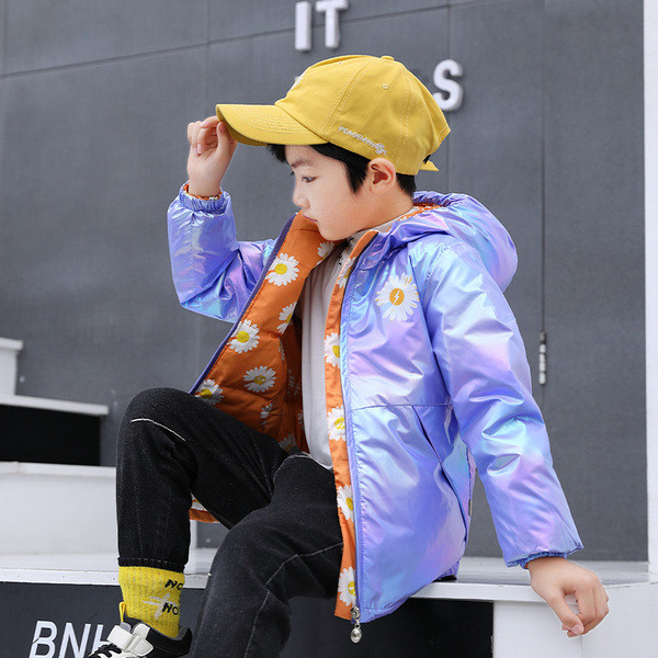 Kahepoolne kapuutsiga laste jope tüdrukutele ja poistele