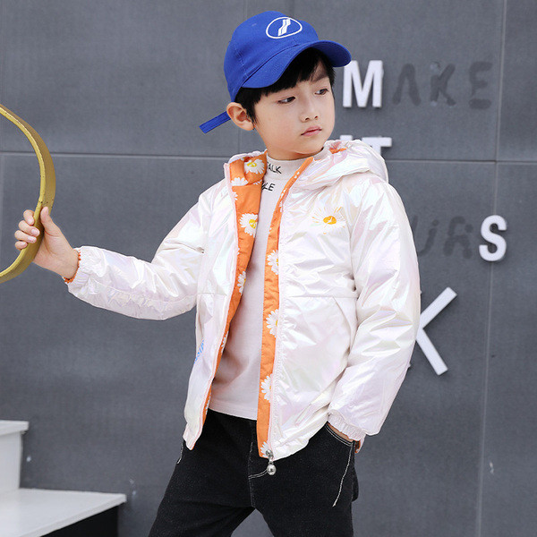 Kahepoolne kapuutsiga laste jope tüdrukutele ja poistele