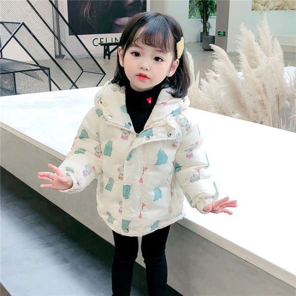 Casual παιδικό μπουφάν με φερμουάρ και χρωματιστό σχέδιο κατάλληλο για κορίτσια