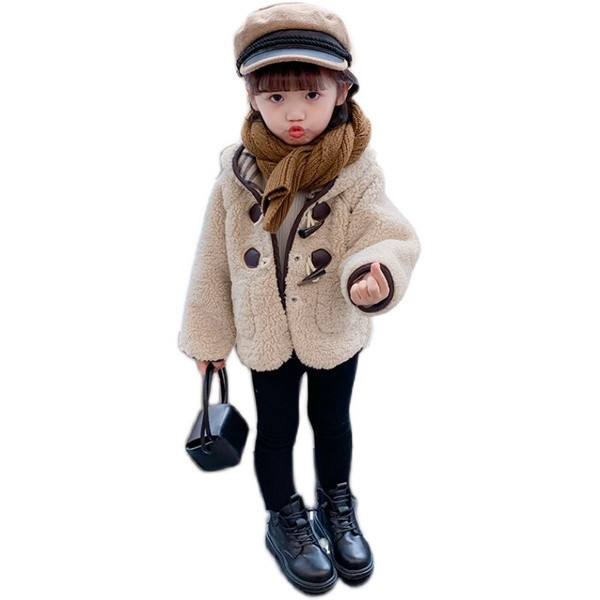 Νέο μοντέλο παιδικό μπουφάν διπλής όψης για κορίτσια με κουκούλα