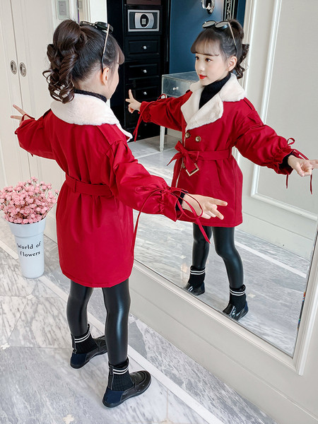 Pehme voodriga talvine laste pikk jope