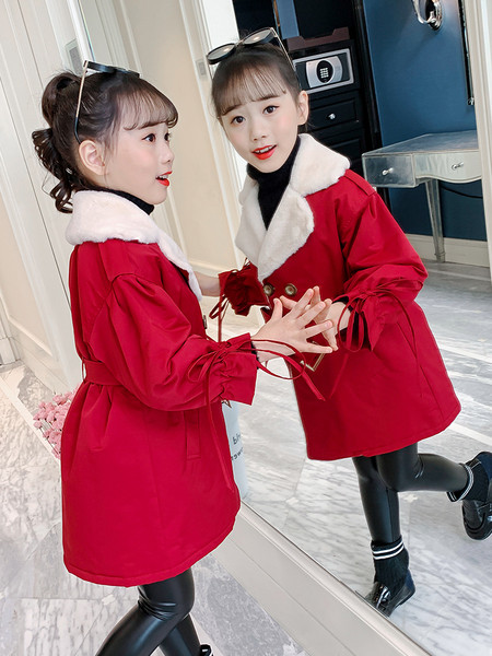 Pehme voodriga talvine laste pikk jope