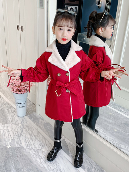 Pehme voodriga talvine laste pikk jope