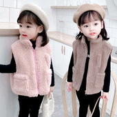 Kohev lukuga ja taskutega lastevest tüdrukutele