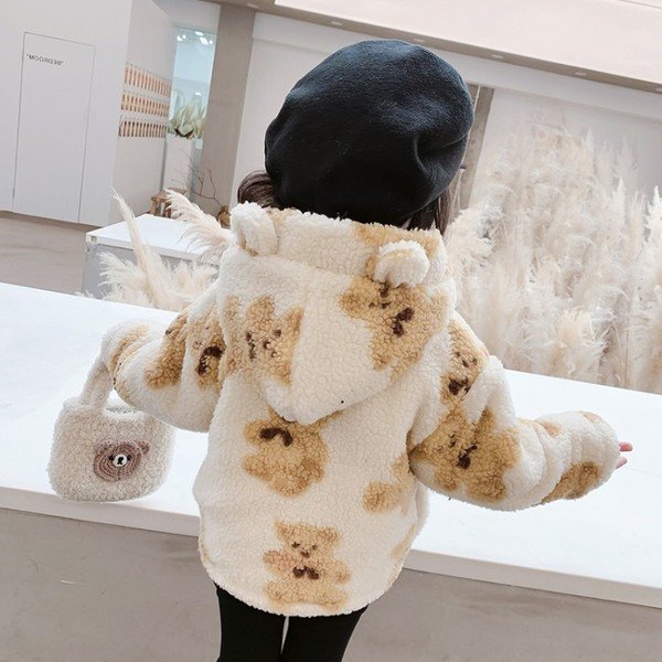 Παιδικό χειμερινό μπουφάν με φερμουάρ και κουκούλα κατάλληλο για κορίτσια