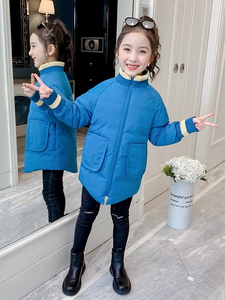 Παιδικό χειμερινό μπουφάν μακρύ μοντέλο και τσέπες