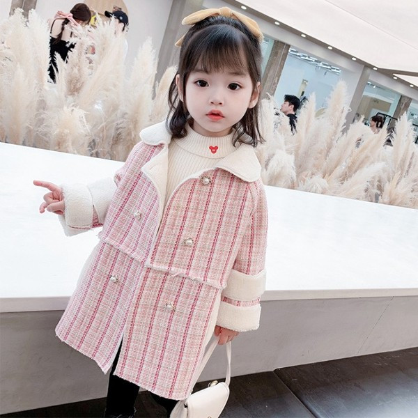 Καθημερινό παιδικό μπουφάν με κουμπιά και απαλή επένδυση για κορίτσια