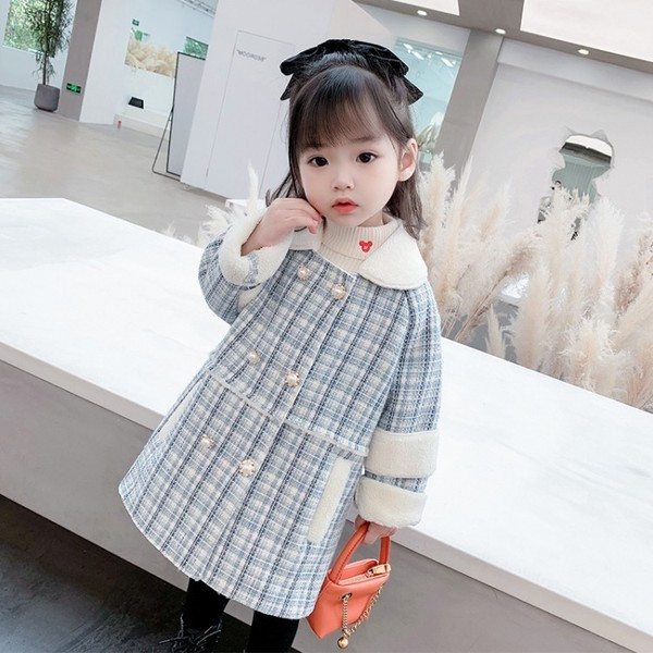 Καθημερινό παιδικό μπουφάν με κουμπιά και απαλή επένδυση για κορίτσια