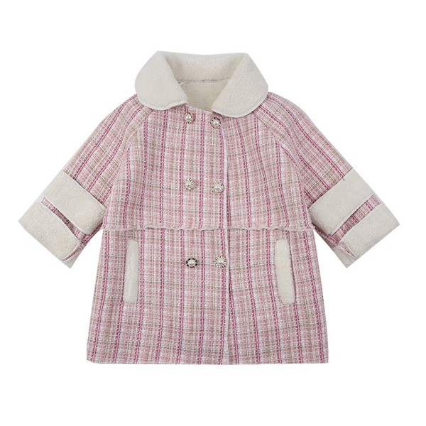 Καθημερινό παιδικό μπουφάν με κουμπιά και απαλή επένδυση για κορίτσια