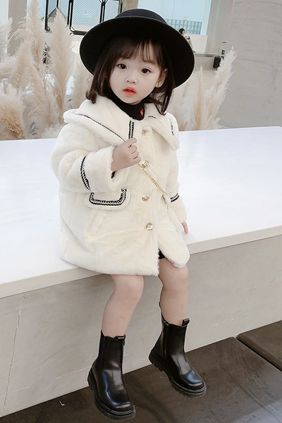 Μοντέρνο παιδικό παλτό για κορίτσια με κουμπιά