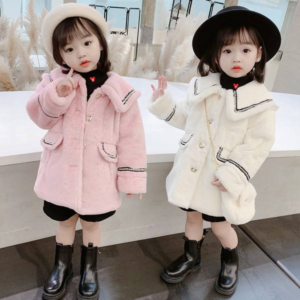 Μοντέρνο παιδικό παλτό για κορίτσια με κουμπιά