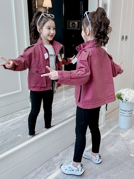 Laste sügisjope tüdrukutele taskutega