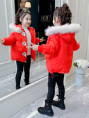 Talvine kapuutsiga laste jope tüdrukutele