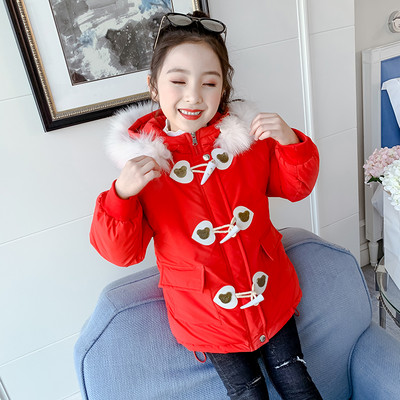 Talvine kapuutsiga laste jope tüdrukutele