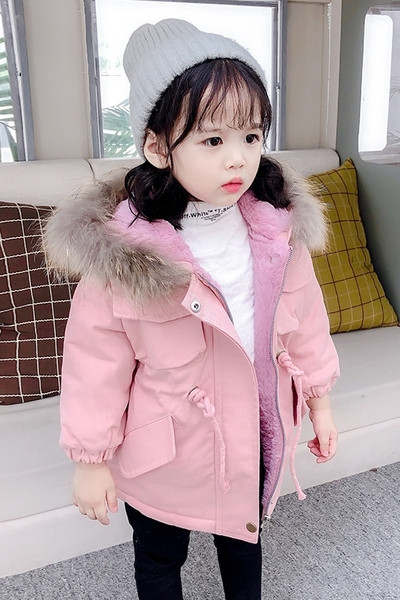 Dječja zimska jakna za djevojčice s kapuljačom i puhom